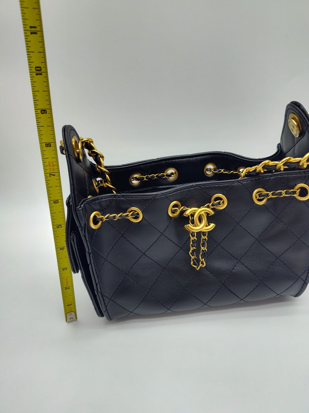 CHANEL Makeup Quilted Chain Cosmetic Bag Black Gold Colorway France GWP LAST ONE - Picture 12 of 14